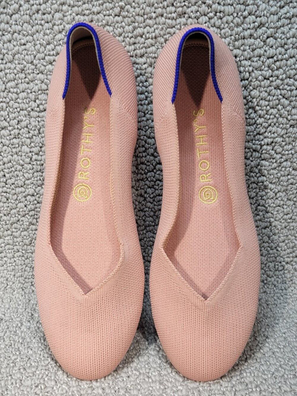 Rothy's The Flat Women's Size 10.5 Coral Pink Knit Slip on Flat Retired Shoes